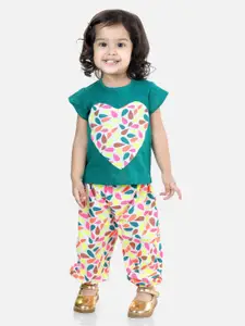 BownBee Girls Blue & White Pure Cotton Top with Trousers