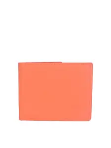 Bagkok Women Orange Solid Two Fold PU Wallet