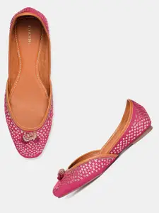 W The Folksong Collection Women Pink Party Ballerinas Flats