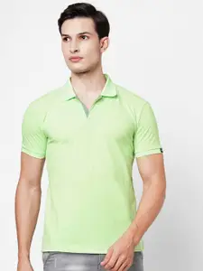 Wear Your Opinion Men Green Polo Collar T-shirt