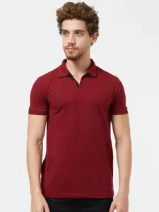 Wear Your Opinion Men Maroon Polo Collar T-shirt