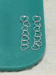 AMI Silver-Toned Contemporary Drop Earrings