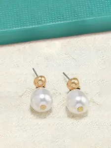 AMI Gold-Plated & White Classic Drop Earrings