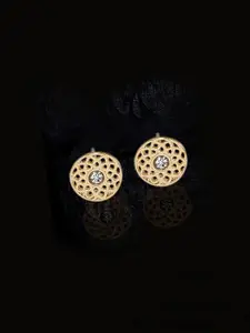 AMI Gold-Plated & White Floral Studs