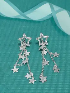 AMI Silver-Plated Star Shaped Drop Earrings