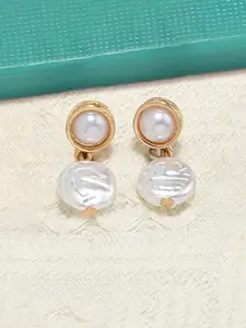 AMI Gold-Toned Contemporary Drop Earrings