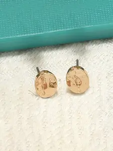 AMI Gold-Plated Oval Studs