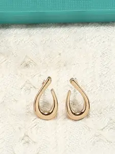 AMI Gold-Plated Teardrop Shaped Studs