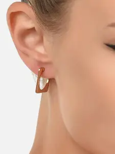 AMI Gold-Toned Contemporary Stud Earrings