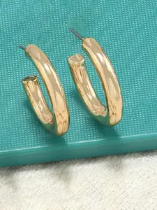 AMI Gold-Plated Circular Half Hoop Earrings