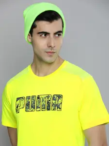 one8 x PUMA Men Yellow Brand Logo Printed Training Slim Fit T-shirt