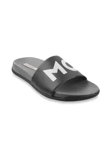 Mochi Men Black Printed Rubber Sliders