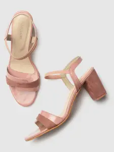 Marc Loire Nude-Coloured & Pink Block Sandals