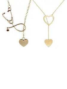 OOMPH Set Of 2 Gold-Toned Minimal Necklace