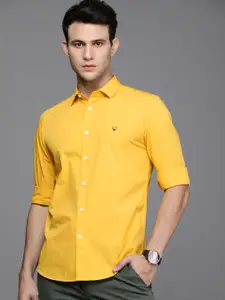 Allen Solly Sport Men Yellow Solid Slim Fit Casual Shirt