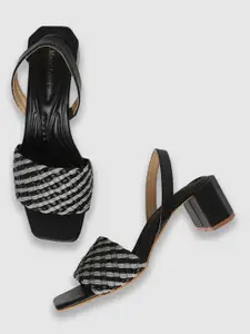 Marc Loire Black Textured Block Heels