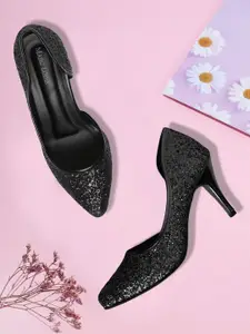 Marc Loire Women Black Embellished PU Heels