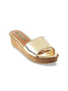 Catwalk Gold-Toned Wedge Heels