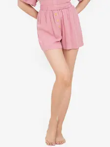 ZALORA BASICS Women Pink High-Rise Shorts