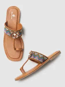 Marc Loire Women Beige Ethnic One Toe Flats