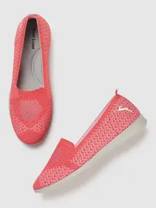Marc Loire Women Red Woven Design Ballerinas Flats Shoes
