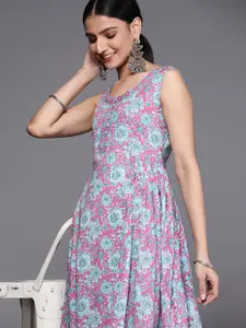 Libas Floral Printed Cotton Maxi Dress