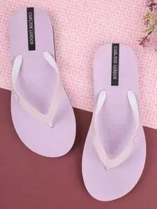 Carlton London Women Purple Solid Thong Flip-Flops