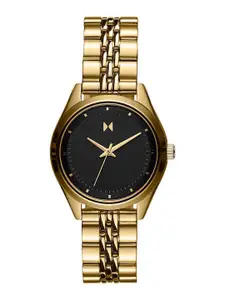 MVMT Women Black Dial & Gold Toned Bracelet Style Straps Analogue Watch 28000161