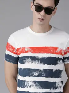 BEAT LONDON by PEPE JEANS Men Multicoloured Printed Cowl Neck Slim Fit T-shirt