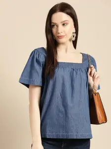 all about you Blue Denim Top