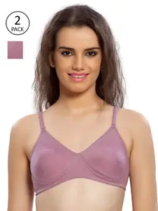 Lady Love Pack Of 2 Pink Cotton Bra