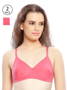 Lady Love Pack Of 2 Pink T-Shirt Bra