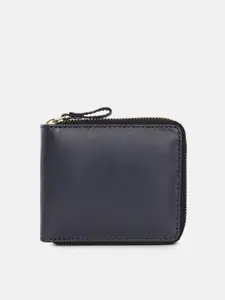 Bagsy Malone Women Blue Zip Detail PU Zip Around Wallet