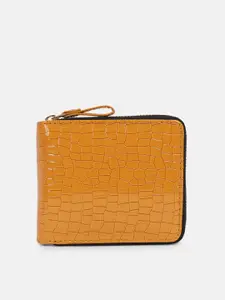 Bagsy Malone Women Yellow Textured Zip Around Wallet