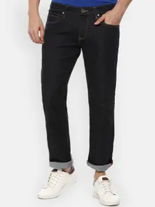 Louis Philippe Jeans Men Black Solid Stretchable Regular Fit Jeans