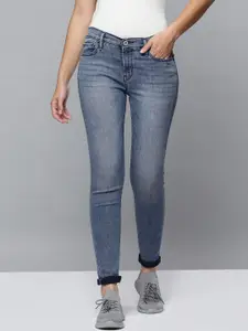 Levis Women Blue Super Skinny Fit High-Rise Heavy Fade Stretchable Jeans