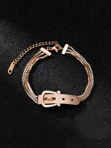 Yellow Chimes Women Rose Gold-Plated Link Bracelet