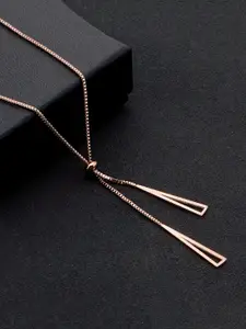 Yellow Chimes Yellow Chimes Rose Gold-Plated Stainless Steel Pendant With Chain