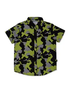 Pepe Jeans Boys Black Printed Pure Cotton Casual Shirt