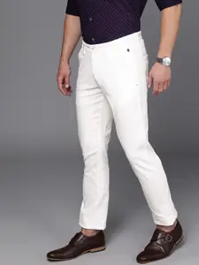 Louis Philippe Sport Men White Slim Fit Trousers