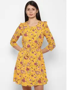 Allen Solly Woman Yellow Floral Printed Dress