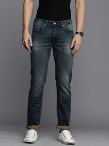 Louis Philippe Jeans Men Blue Slim Fit Low-Rise Light Fade Stretchable Jeans