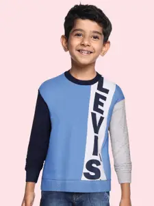 Levis Boys Blue Colourblocked Sweatshirt