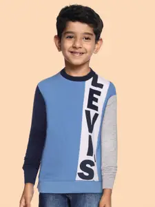 Levis Boys Blue Colourblocked Sweatshirt