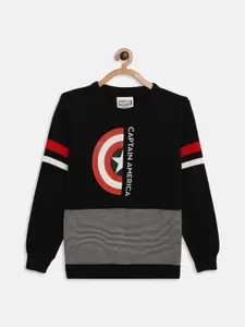 Octave Boys Navy Blue & Red Captain America Printed Pullover