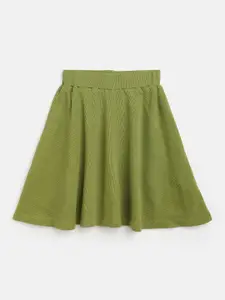 Noh.Voh - SASSAFRAS Kids Olive Green Solid Skirts
