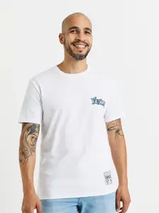 Celio Men White Venom Printed Cotton T-shirt