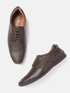 Louis Philippe Men Coffee Brown Solid Leather Formal Derbys