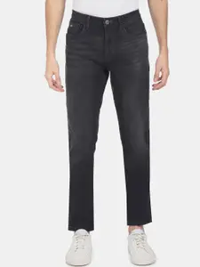 Arrow Sport Men Charcoal Grey Light Fade Cropped Slim Fit Jeans
