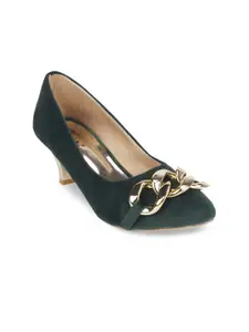 The Desi Dulhan Green Party Pumps With Bows